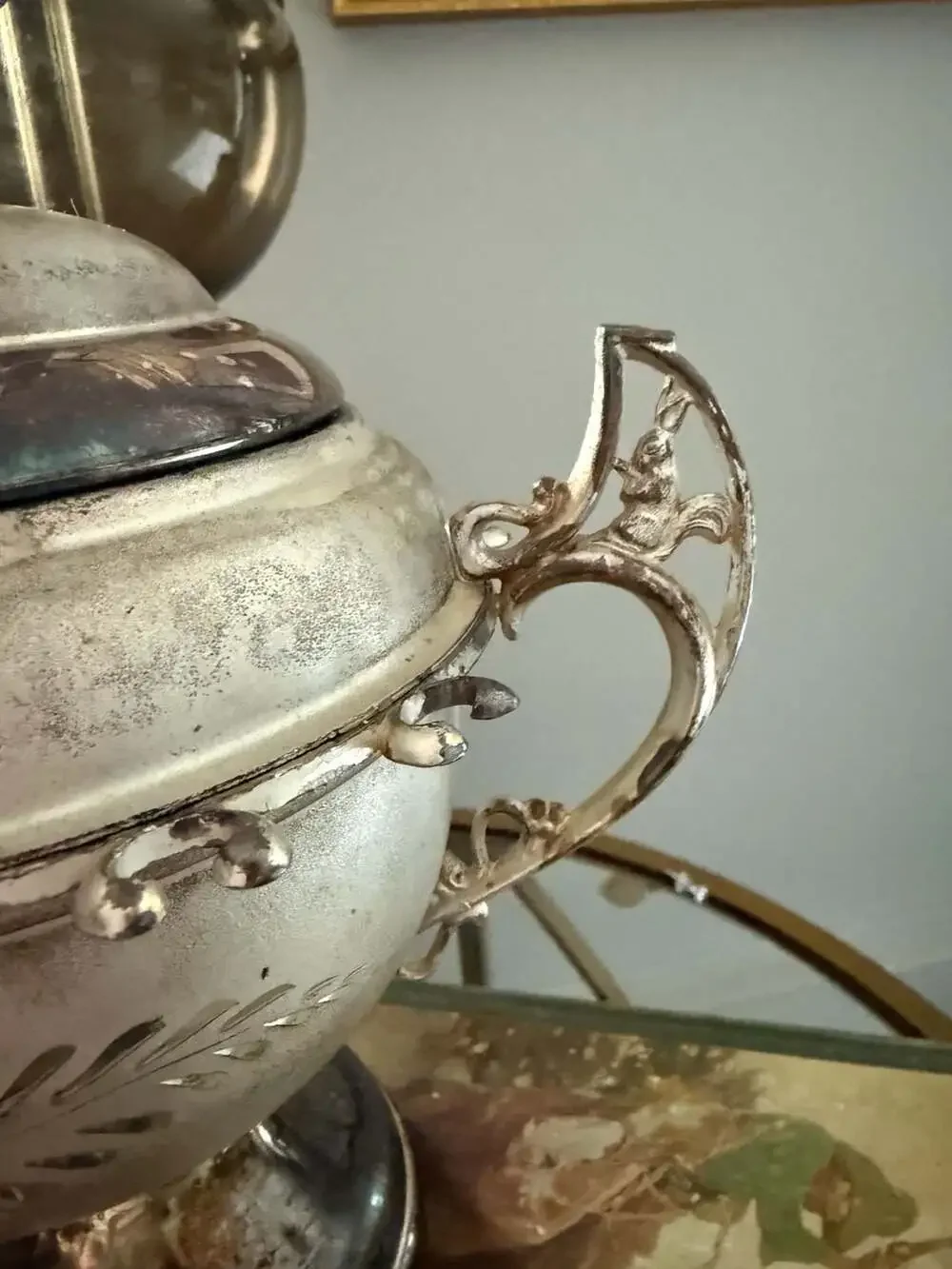 Antique Victorian Quadruple Silverplate William Rogers Spooner Sugar Bowl
